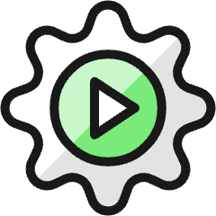 Cog Play Icon from Ultimate Colors Set