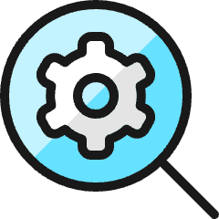 Cog Search Icon from Ultimate Colors Set
