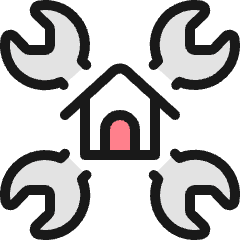 Real Estate Settings House Wrench Icon from Ultimate Colors Set