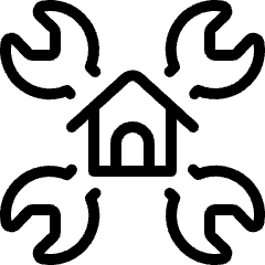 Real Estate Settings House Wrench Icon from Ultimate Light Set