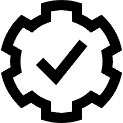 Cog Automation Gear Check Icon from Sharp Line Set