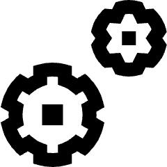 Cog Double Icon from Sharp Line Set