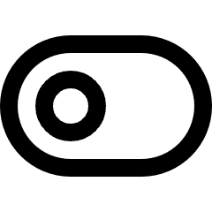 Horizontal Toggle Button Single Left Icon from Sharp Line Set