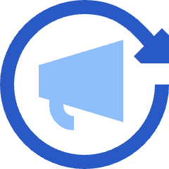 Megaphone Refresh Icon from Sharp Flat Set