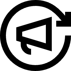 Megaphone Refresh Icon from Sharp Line Set