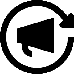 Megaphone Refresh Icon from Sharp Solid Set