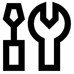 Screwdriver Wrench Icon from Sharp Line Set