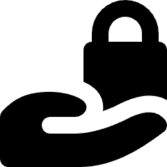 Share Hand Lock Icon from Micro Solid Set