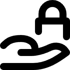 Share Hand Lock Icon from Micro Line Set