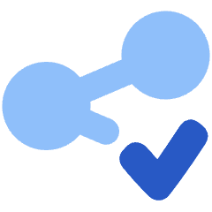 Share Link Approved Icon from Plump Flat Set