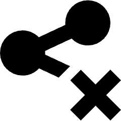 Share Link Disabled Icon from Sharp Solid Set