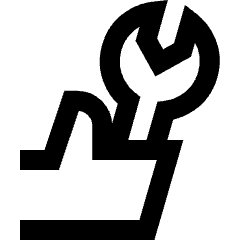 Wrench Hand Icon from Sharp Line Set