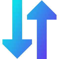 Triangle Arrow Transfer Vertical Large 3 Icon from Sharp Gradient Set
