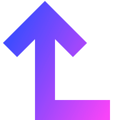 Line Arrow Bend Left Up Large Icon from Sharp Gradient Set