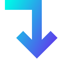Line Arrow Bend Right Down Large Icon from Sharp Gradient Set