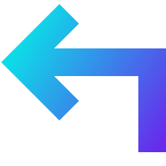 Line Arrow Bend Up Left Large Icon from Sharp Gradient Set
