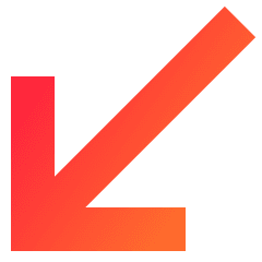 Line Arrow Diagonal Bottom Left Large Icon from Sharp Gradient Set