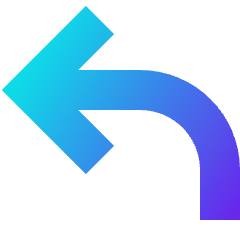 Line Arrow Turn Backward Large Icon from Sharp Gradient Set