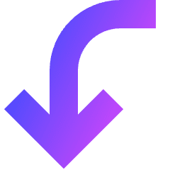 Line Arrow Turn Down Left Large Icon from Sharp Gradient Set