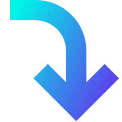 Line Arrow Turn Down Right Large Icon from Sharp Gradient Set