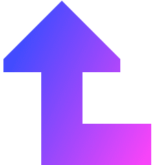 Triangle Arrow Bend Left Up Large Icon from Sharp Gradient Set