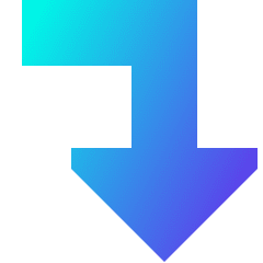 Triangle Arrow Bend Right Down Large Icon from Sharp Gradient Set
