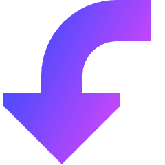 Triangle Arrow Turn Down Left Large Icon from Sharp Gradient Set