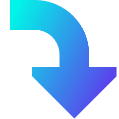 Triangle Arrow Turn Down Right Large Icon from Sharp Gradient Set
