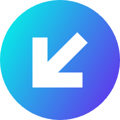 Line Arrow Diagonal Bottom Left Circle Icon from Sharp Gradient Set