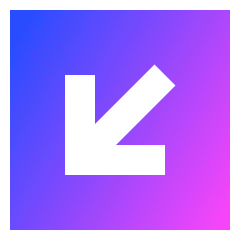 Line Arrow Diagonal Bottom Left Square Icon from Sharp Gradient Set
