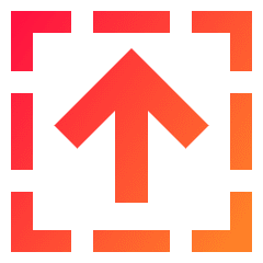 Line Arrow Up Dashed Square Icon from Sharp Gradient Set