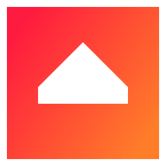 Tailless Triangle Arrow Up Square Icon from Sharp Gradient Set