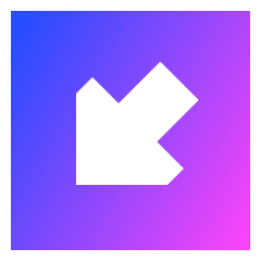 Triangle Arrow Diagonal Bottom Left Square Icon from Sharp Gradient Set