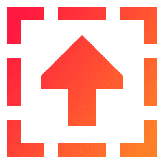 Triangle Arrow Up Dashed Square Icon from Sharp Gradient Set