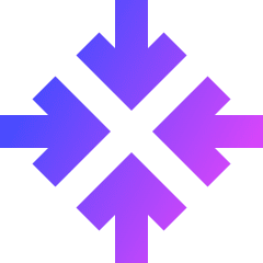 Line Arrow Point Center Icon from Sharp Gradient Set