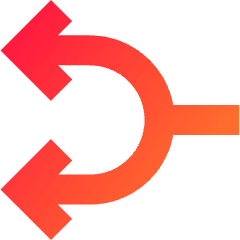 Line Arrow Split Left 1 Icon from Sharp Gradient Set