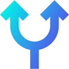 Line Arrow Split Up 1 Icon from Sharp Gradient Set