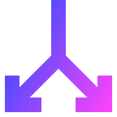 Line Arrow Split Vertical Down 2 Icon from Sharp Gradient Set