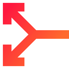 Line Arrow Split Vertical Left 2 Icon from Sharp Gradient Set