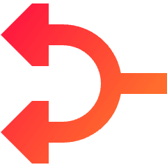 Triangle Arrow Split Left 1 Icon from Sharp Gradient Set