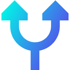 Triangle Arrow Split Up 1 Icon from Sharp Gradient Set