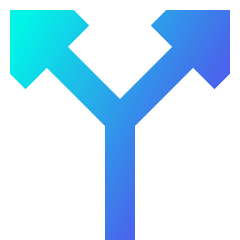 Triangle Arrow Split Vertical Up 2 Icon from Sharp Gradient Set