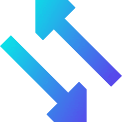 Triangle Arrow Transfer Diagonal 4 Icon from Sharp Gradient Set