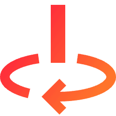 Line Arrow Rotate Vertical Axis Right Icon from Sharp Gradient Set