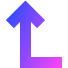 Line Arrow Bend Left Up Icon from Sharp Gradient Set