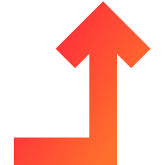 Line Arrow Bend Right Up Icon from Sharp Gradient Set