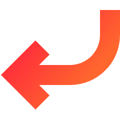 Line Arrow Curve Down Left Icon from Sharp Gradient Set