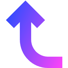 Line Arrow Curve Left Up Icon from Sharp Gradient Set