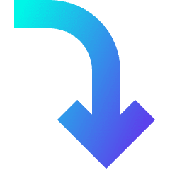 Line Arrow Curve Right Down Icon from Sharp Gradient Set