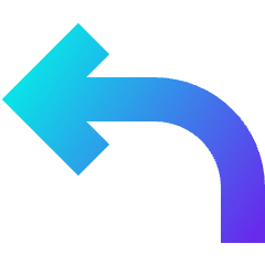Line Arrow Curve Up Left Icon from Sharp Gradient Set